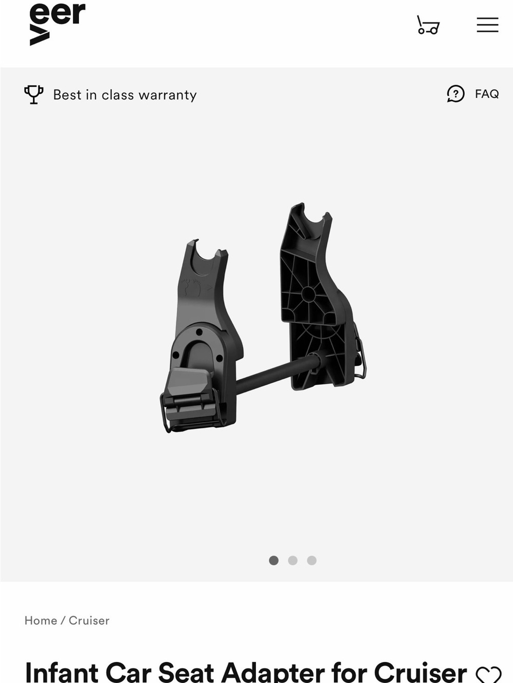 Veer Infant Car Seat Adapter - Black